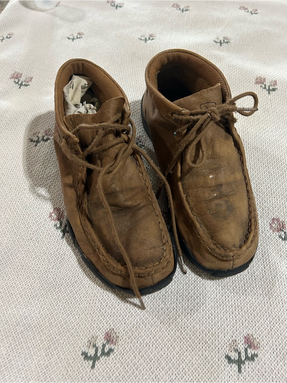 Twisted X Kids Brown Moccasin-Style Lace-Up Shoes